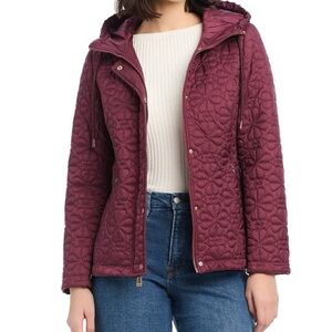 NWT Kate Spade Quilted Jacket - Burgundy Size M